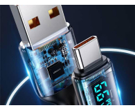 USAMS Kabel pleciony U78 USB-C 1,2m LED 6A Fast Charging biały - 1569015 - zdjęcie 3